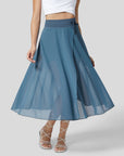 Flowy Pleated A-Line Midi Skirt