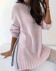 Crew Neck Contrasting Color Sweater