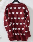 Women's Heart Knitted Cardigan