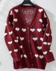 Women's Heart Knitted Cardigan