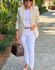 Elegant Brown Blazer Coat