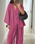 Comfortable V-Neck Casual Two-Piece Set