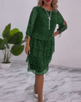 Polka Dot Print Layered Dress