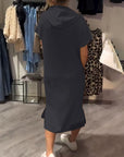 Relaxed Fit Pullover Hoodie Dress