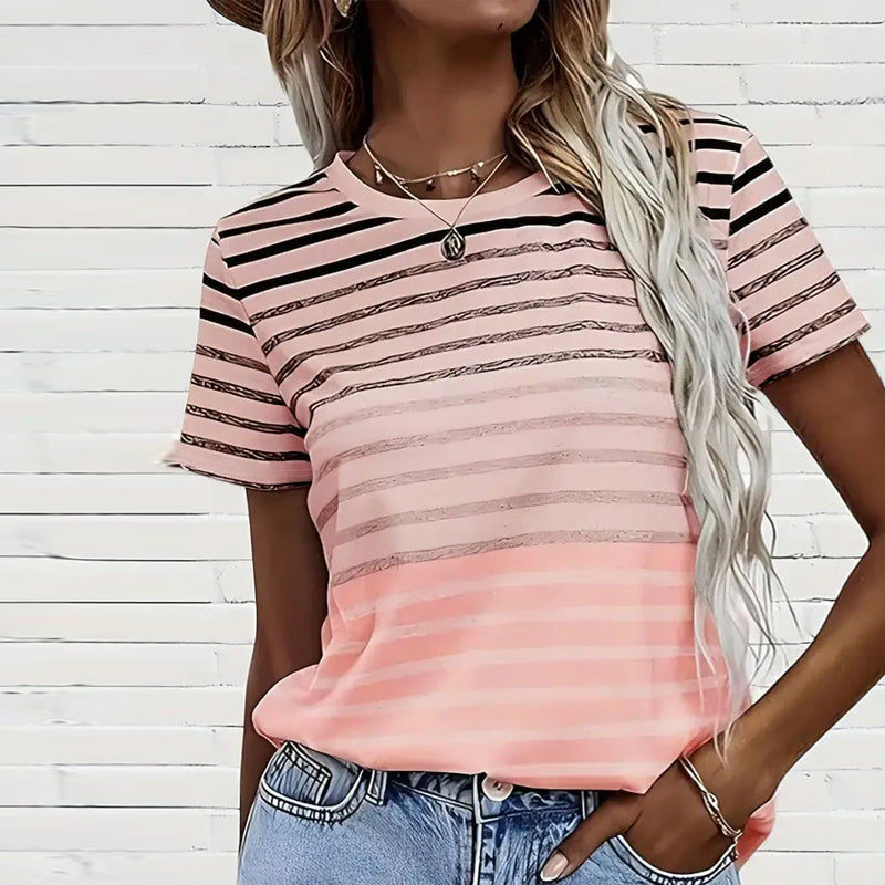Striped Round Neck T-Shirt