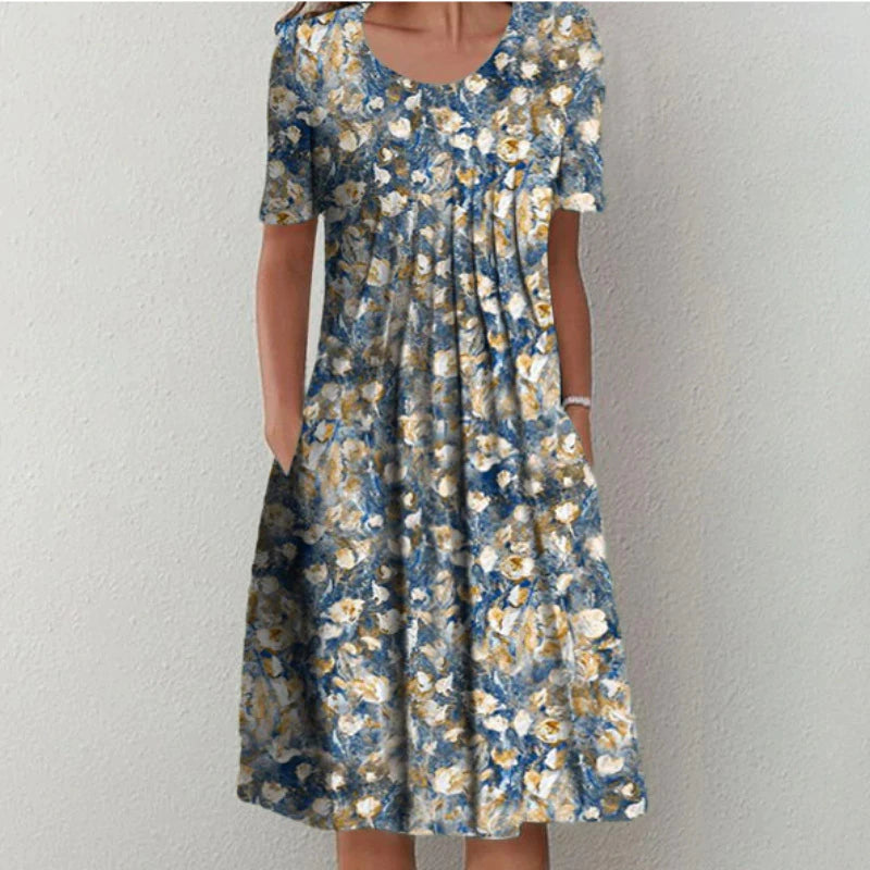 Flowy Casual Floral Boho Midi Dress