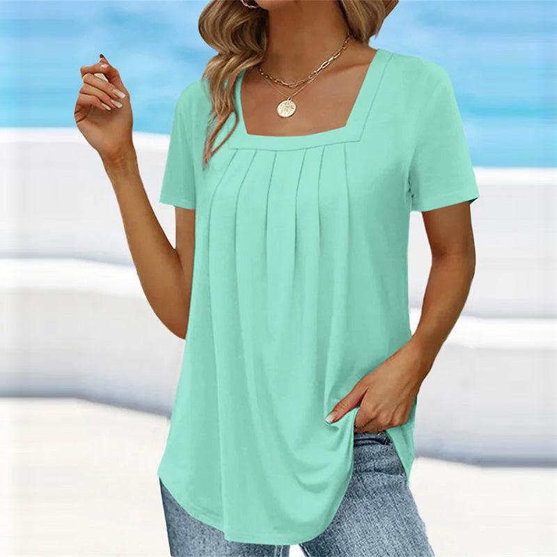 Refined Pleated Blouse with Flowing Fit