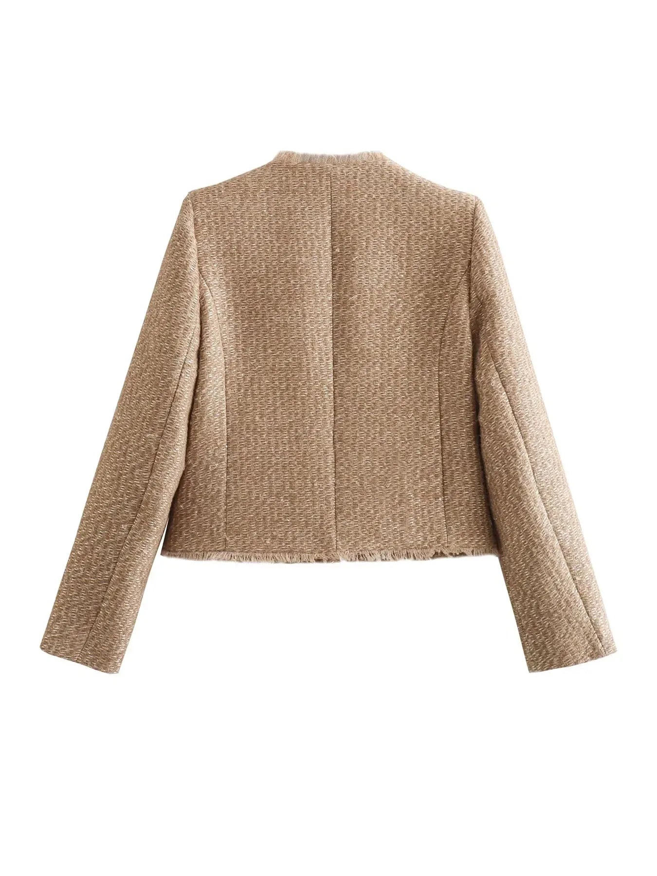 Stylish Tweed Cropped Jacket