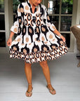 Lightweight Printed 3/4 Sleeve Dress