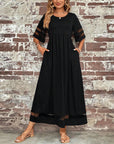 Elegant Dress Mid-Sleeve Casual Crew Neck