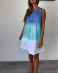 Sleeveless color block casual dress