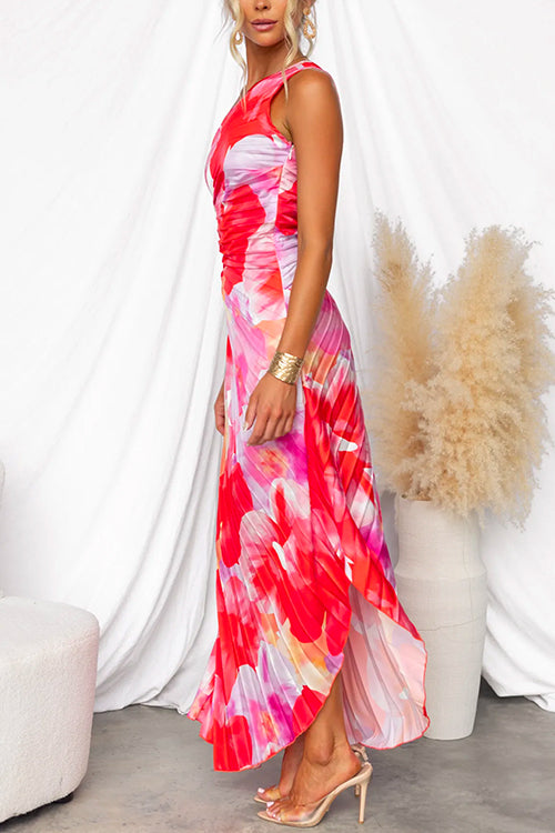 Lightweight Pleated Midi Dress For Summer