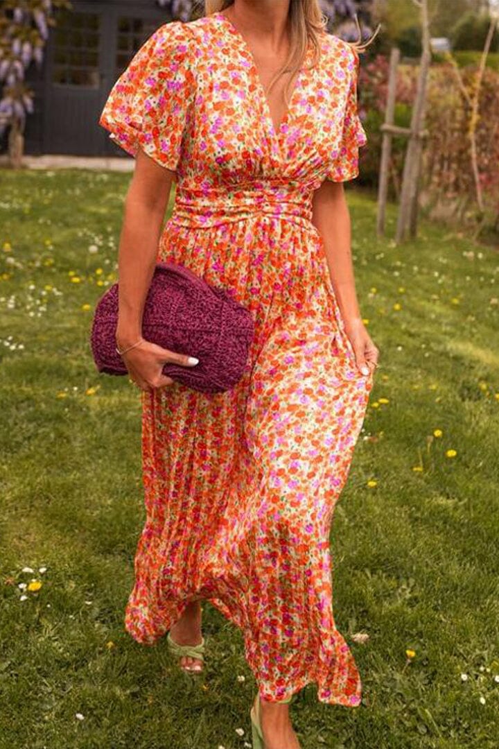 V-Neck Maxi Gown with Effortless Charm