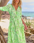 V-Neck Floral Short-Sleeve Dress