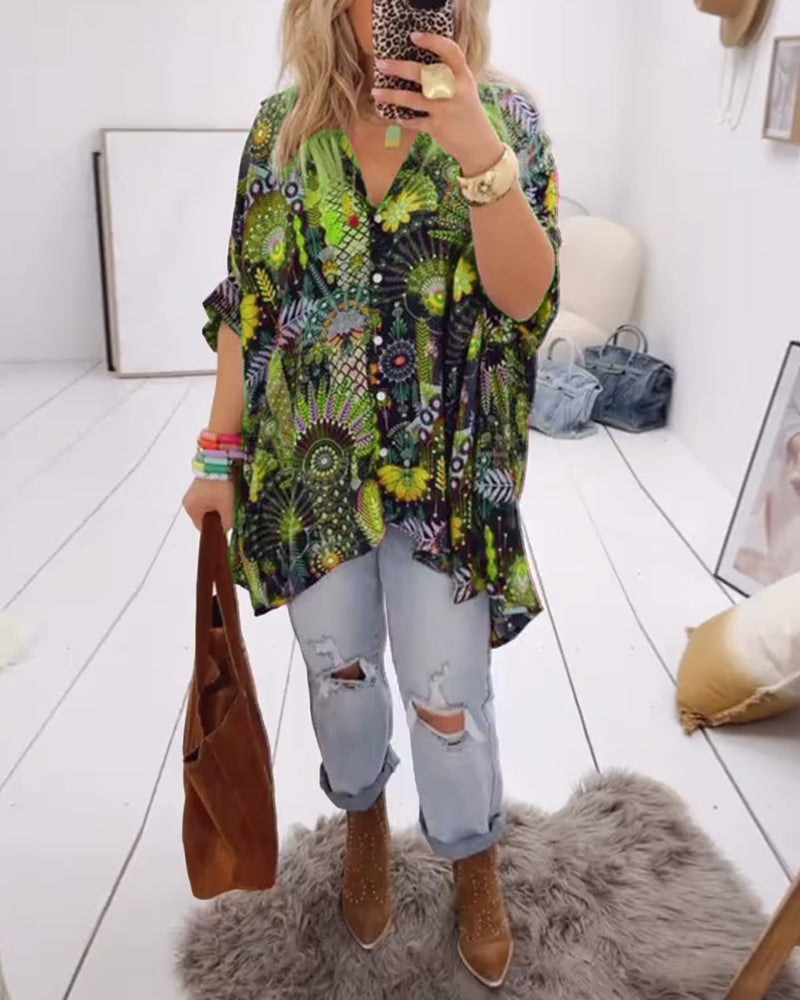 Loose Fashion Printed Top