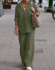 Long-Sleeved Shirt & Pants Two-Piece Set