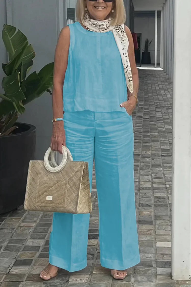 Elegant Sleeveless Two-Piece Set