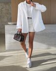 Modern Two-Piece Blazer and Shorts Outfit