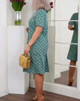 Polka dot print short sleeve casual dress