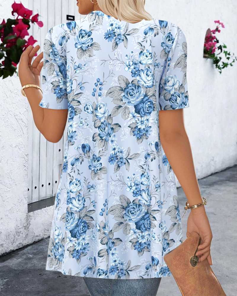 Elegant Floral Overlay Top