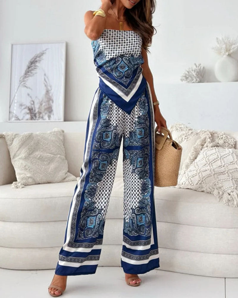 Trendy Lace-Up Vest Two-Piece Outfit