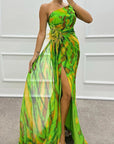 Chic Vibrant Patterned Maxi Dress