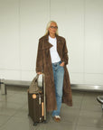 Stylish Vegan Suede Trench Outerwear