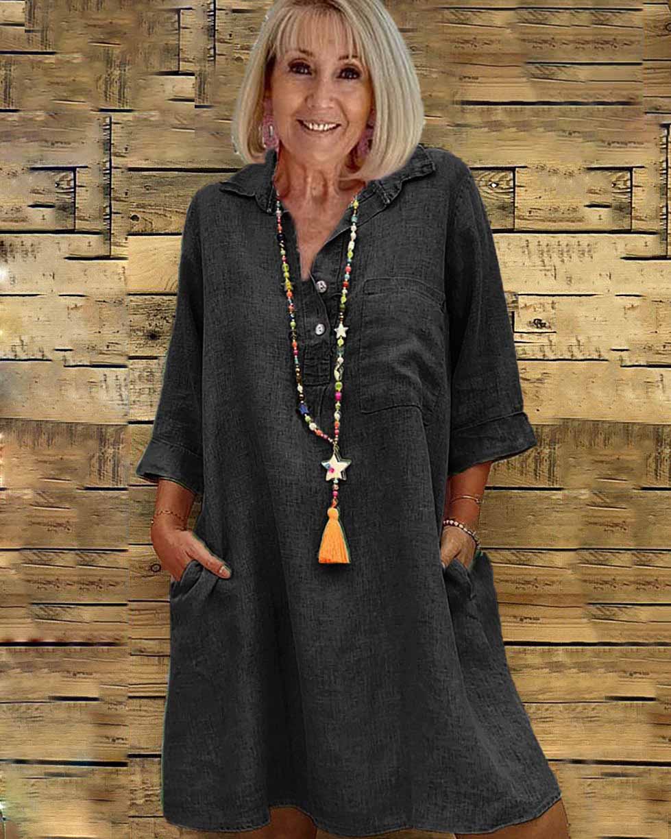 Sleeve Blouse Collar Dress