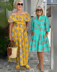 Printed Loose Pleated Dress