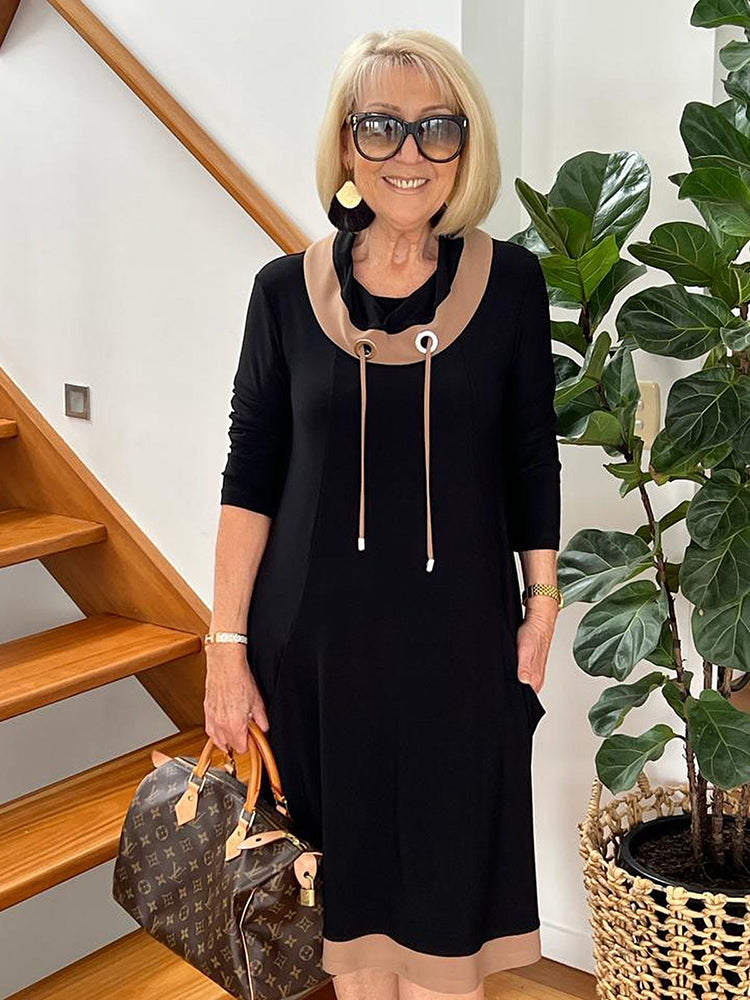 Side Pockets Mid-length Dress