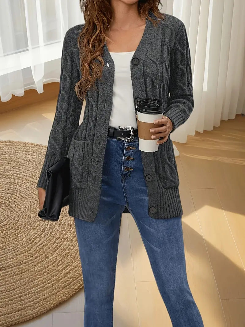 Elegant Women's V-Neck Cardigan