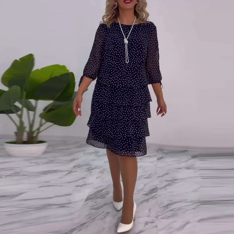 Polka Dot Print Layered Dress