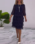 Polka Dot Print Layered Dress