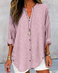 Elegant V-Neck Top With Timeless Stripe Pattern