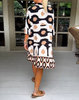 Lightweight Printed 3/4 Sleeve Dress
