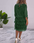 Polka Dot Print Layered Dress