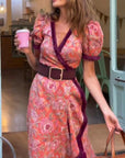 Pink Short Sleeve Maxi Dress