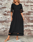 Elegant Dress Mid-Sleeve Casual Crew Neck