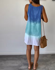 Sleeveless color block casual dress