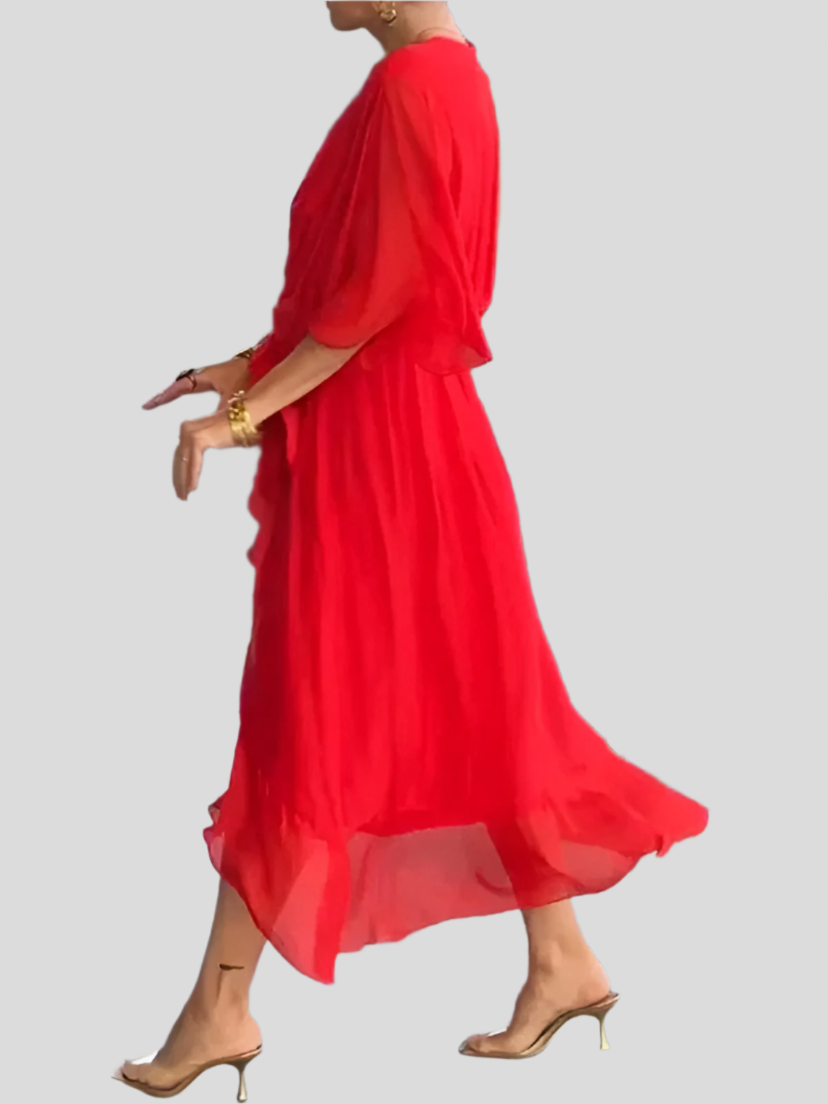 Gentle Tiered Ruffle Midi Dress