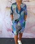 Vibrant V-Neck Flare Dress