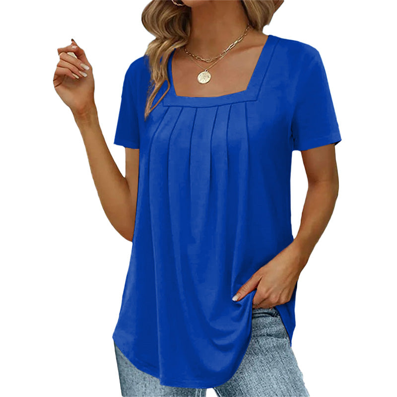 Refined Pleated Blouse with Flowing Fit
