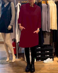 Cowl Neck Solid Color Dress
