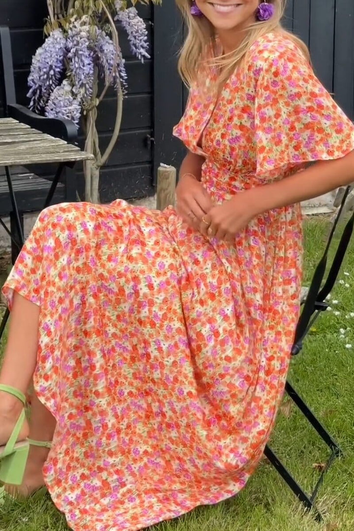 V-Neck Maxi Gown with Effortless Charm