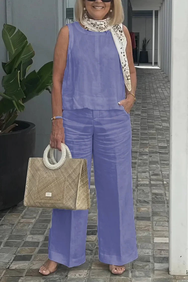 Elegant Sleeveless Two-Piece Set
