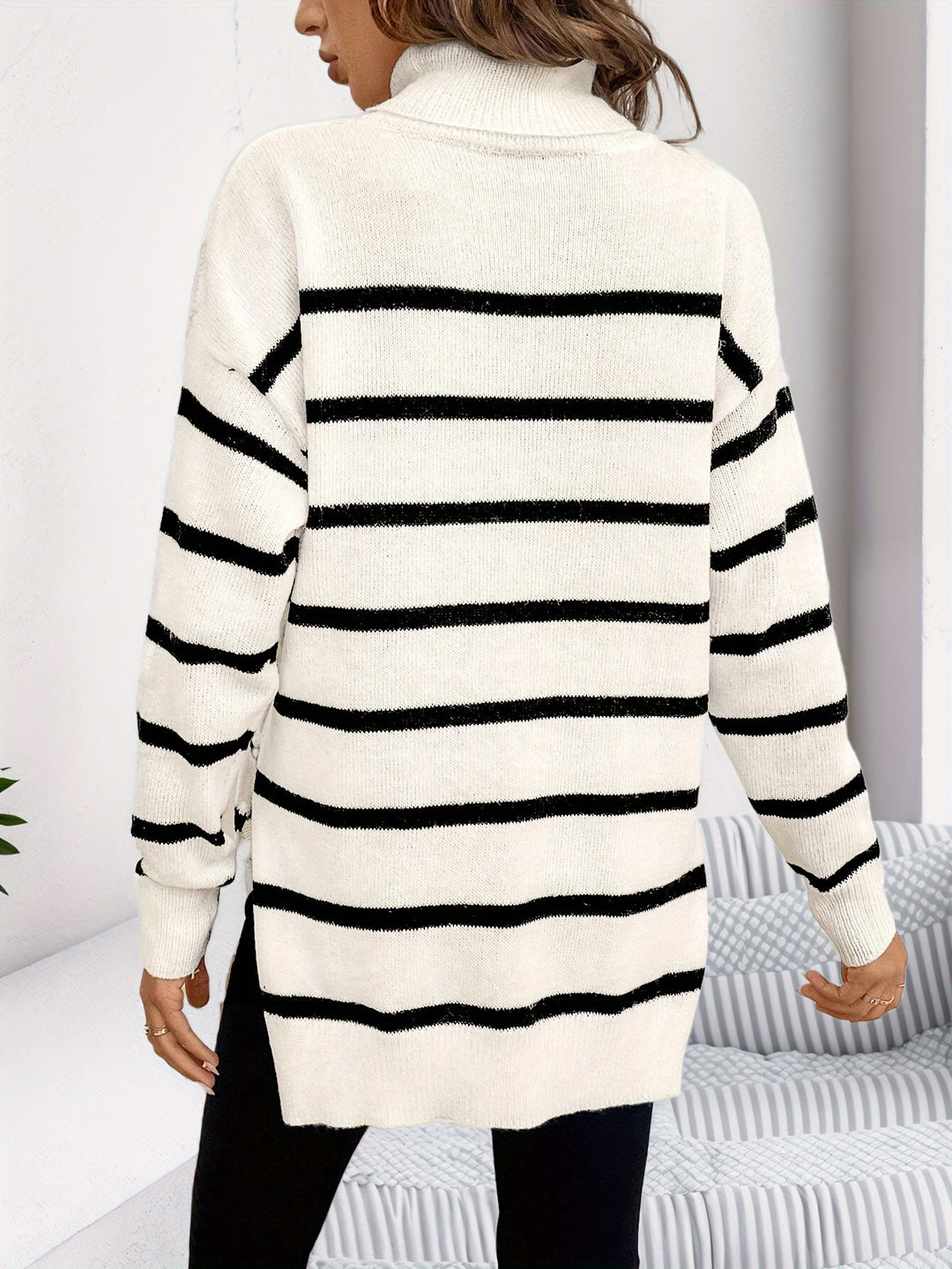 Maya Cozy Striped Knit Sweater