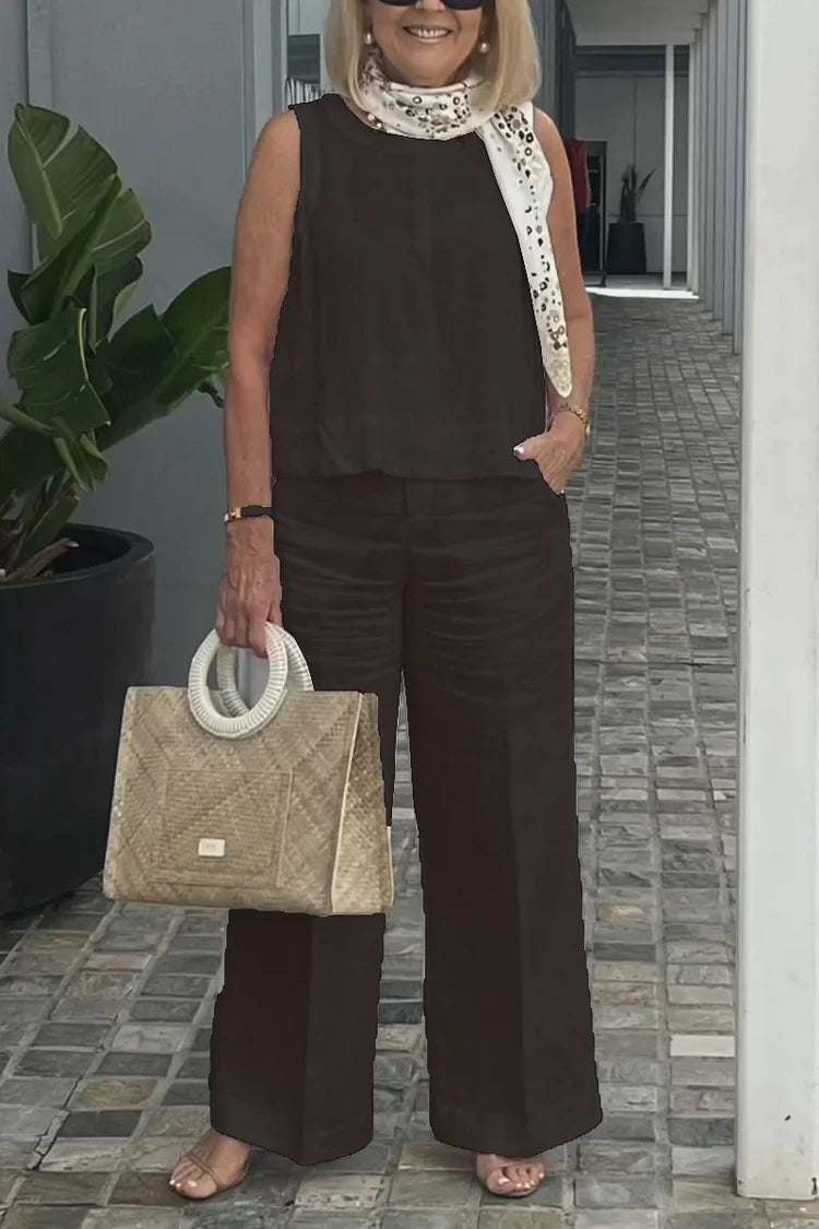 Elegant Sleeveless Two-Piece Set