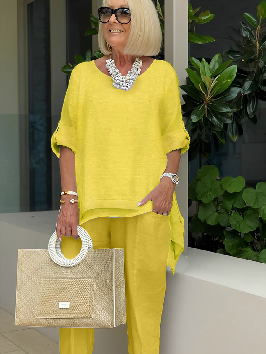 Round Neck Two-Piece Set