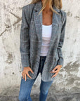 Casual Checked Blazer with Lapels