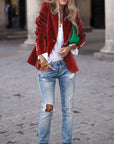 Elegant Velvet Blazer Jacket for Women